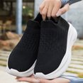 thumbnail image 6 of Domzle Womens Mens Slip on Walking Shoes Comfort Lightweight Casual Sneakers Non-Slip Breathable Work Shoes Mesh Sport Casual Fashion Running Sneakers White, 6 of 7