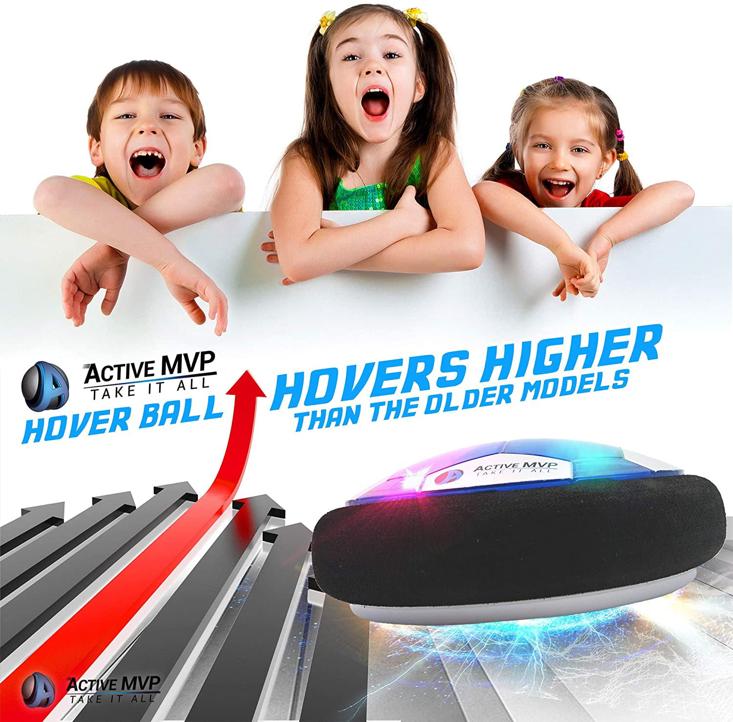 Hover Soccer Floating Football,WDDH Hover Soccer Ball Air Power Floating Football with LED Lights for Indoor/Outdoor Children Sports Games Gifts