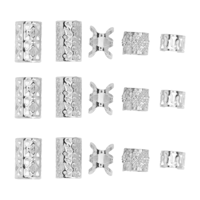 Hair Dreadlocks Beads, Alloy Adjustable Hair Jewelry Rings for Party Gold,Silver