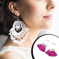 thumbnail image 2 of Pendientes de araña con forma de sector bohemio, borla, oreja, flecos, aro, regalo del Día de San Valentín para playa, accesorios para niñas Ropa, zapatos y accesorios Miscelánea Rosa roja Qarigey AP010290-10, 2 of 6