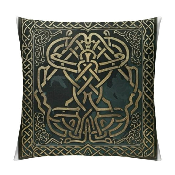Autua Celtic Knot Graphic Decorative Throw Pillow Cover Short Plush for Home Couch Living Room Bed Sofa High-Quality 1PC 12x12in
