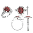thumbnail image 4 of Dazzlingrock Collection 10X8mm Oval Garnet & Round White Diamond Halo Style Engagement Ring for Women (0.40 ctw, Color I-J, Clarity I2-I3) in 10K White Gold, Size 4.5, 4 of 6