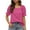 Hot Pink, variant on Elainilye Fashion Ladies Tops and Blouses Casual Solid Color Square Neck Short Sleeve Tops Blouses,Purple