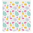 thumbnail image 2 of Ambesonne Luau Shower Curtain, Flamingo Pineapple Petals Leaf, 69"Wx75"L, White Seafoam, 2 of 4