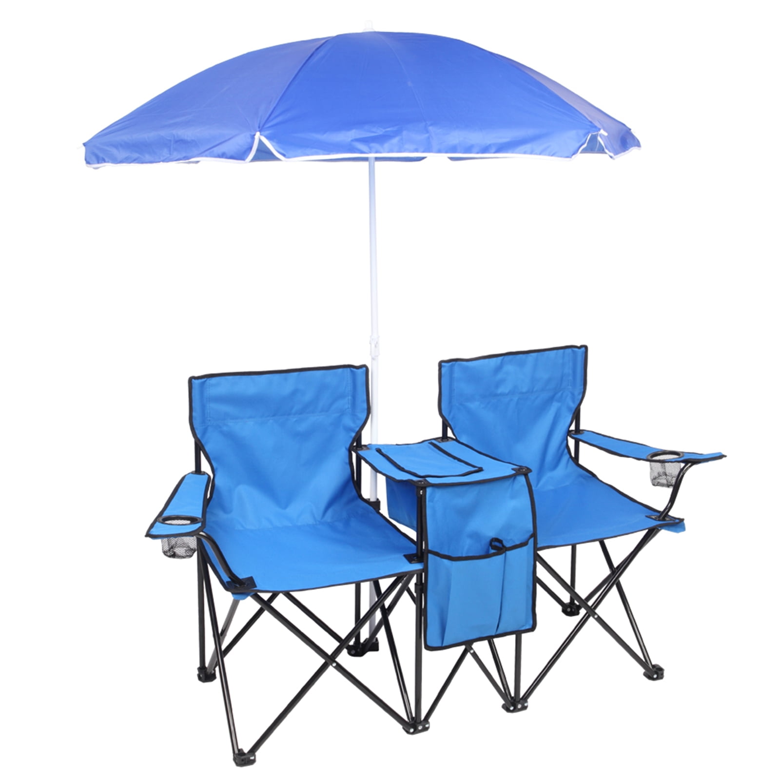 Outdoor Picnic Chairs, Folding Camping Chair with Cup Holder and Storage Pocket Carry Bag, Blue Outdoor Picnic Chairs, Folding Camping Chair with Cup Holder and Storage Pocket Carry Bag, Blue