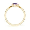 thumbnail image 2 of ANGARA Natural East-West Pear Amethyst Wave Shank Solitaire Ring in 14K Yellow Gold for Women (Size-7x5mm) | February Birthstone, Birthday, Anniversary, Jewelry Gift for Women | Natural Amethyst Ring, 2 of 9