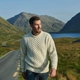 thumbnail image 4 of mens irish wool sweater, 100% real irish wool, traditional knit pattern, natural, small, 4 of 6
