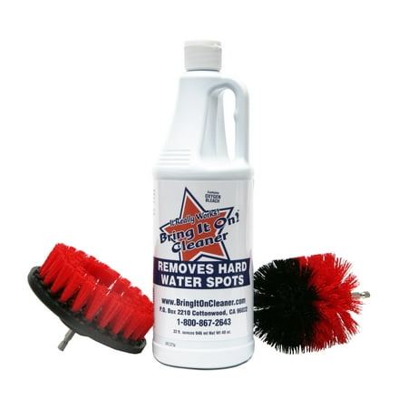 Bring It On Cleaner Plus Drill Brushes, Clean Tile and Grout, Tubs and