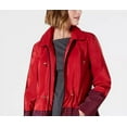 thumbnail image 3 of Charter Club Women's Striped Hooded Anorak Jacket Red Size X-Large, 3 of 3