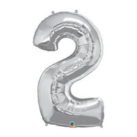 Way to Celebrate 43" Number 2 Silver Balloon