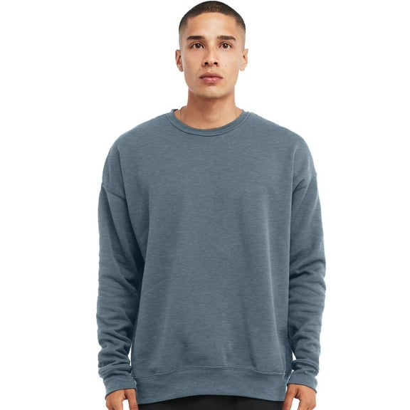 Mens Super-Soft Airlume Cotton/Polyester Fleece Sweatshirt, XL Heather Slate Blue