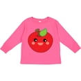 thumbnail image 3 of Inktastic Smiling Apple Boys or Girls Long Sleeve Toddler T-Shirt, 3 of 5