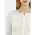 thumbnail image 4 of No Boundaries Button-Front Pointelle Cardigan with Long Sleeves, Women's, 4 of 5