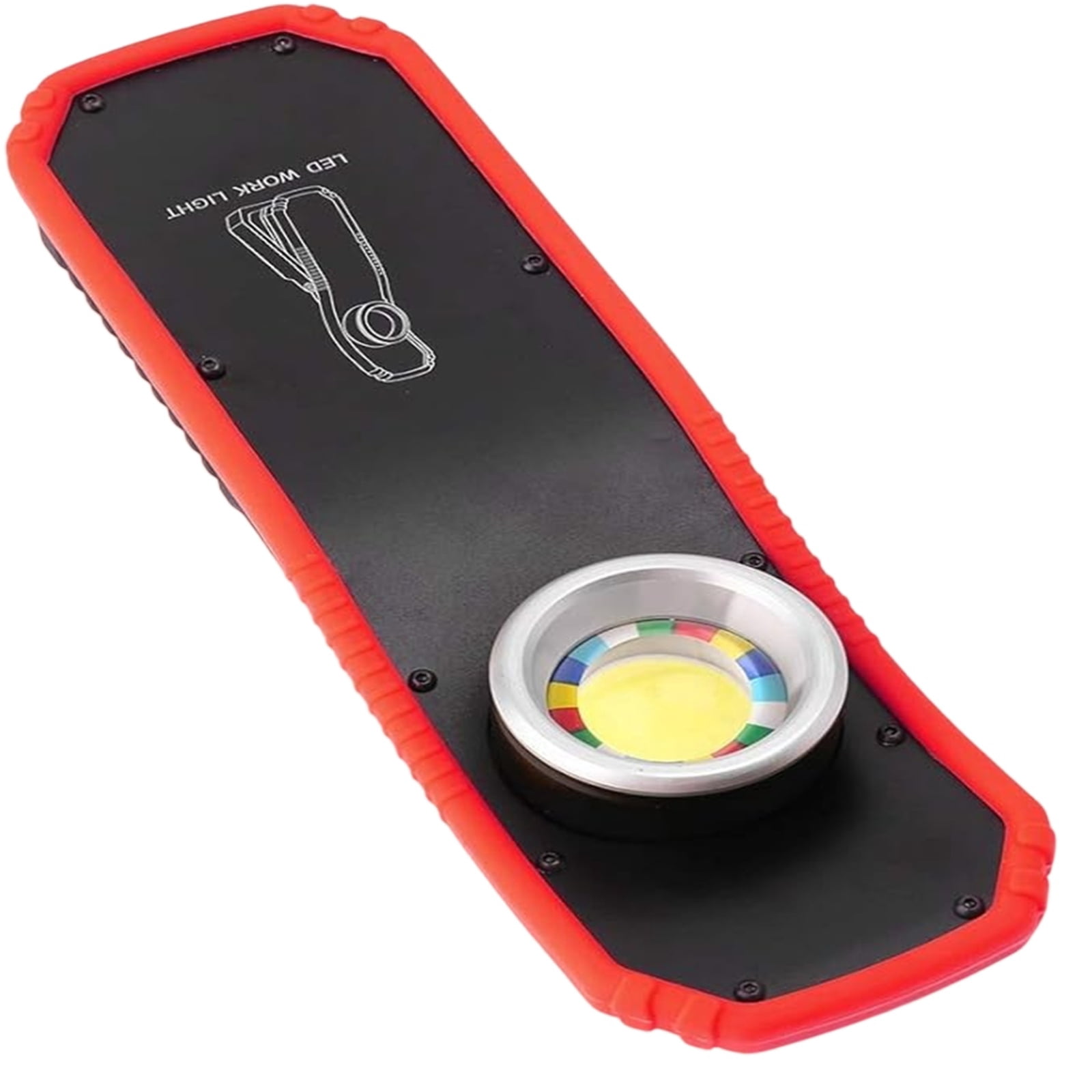Magnetic Led Light, 8X2 In, Rechargeable Power, Flashlight for Work, Under Vehicle Inspection, Red Edge, 1 Pc