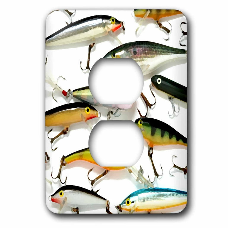 3dRose Fly fishing Lures - 2 Plug Outlet Cover (lsp_3980_6