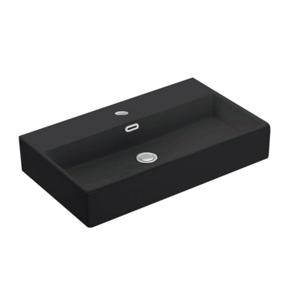 Ws Bath Collections Quattro 70.01 BG Quattro 27-5/8" Rectangular Ceramic Vessel Or Wall