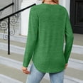 thumbnail image 4 of Yuyuzo Women Long Sleeve Tops Round Neck Shirts Button Side Loose Blouses Solid Color Tunic Top, 4 of 4