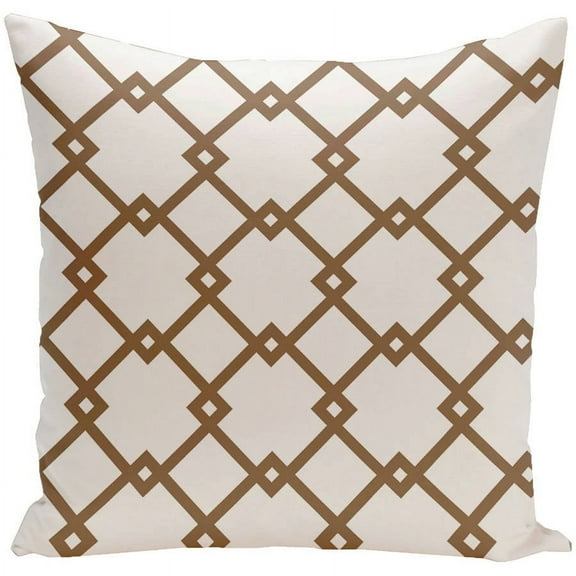 Simply Daisy 16" x 16" Holiday Brights Collection Geometric Pillow, Brown