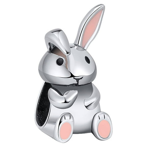 Bunny Rabbit Charm European Bead Sterling Silver Ginger Lyne Collection