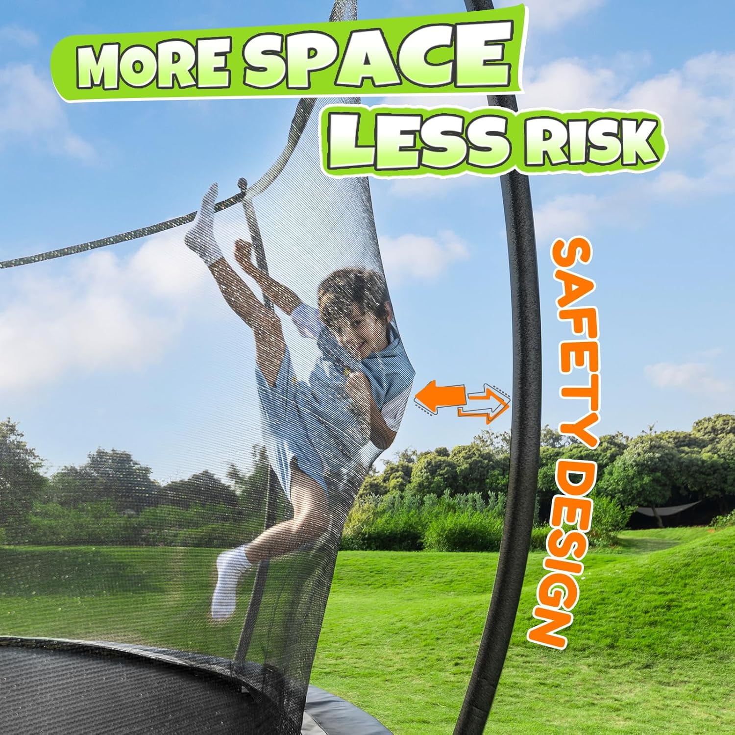 BCAN 16FT Recreational Trampoline with Enclosure for Kids Adults, Outdoor Trampolines with Ladder for Kids