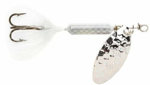 (2 pack) Yakima Bait Worden's Original Rooster Tail, Inline Spinnerbait Fishing Lure, Hammered Silver White, 1/8 oz.