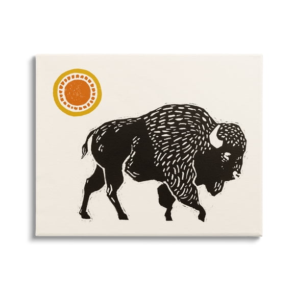 Stupell Industries Southwestern Bison Portrait Animals & Insects Painting Gallery Wrapped Canvas Art Print Wall Art, 20 x 16