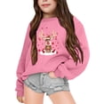 thumbnail image 1 of Aocisk Chandail à Capuchon à Col Rond pour Filles Imprimé de Noël Hiver Chaud Manches Longues Confortable Rose 4-5 Ans, 1 of 1