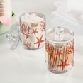 thumbnail image 2 of Yayeee 4 Pack Qtip Holder Bathroom Cotton Swab Canister with Lid Clear Dispenser Set, White Starfish, 2 of 6