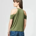 thumbnail image 2 of Aeropostale Womens Wanderer Pullover Blouse, Green, Juniors, Small, 2 of 2