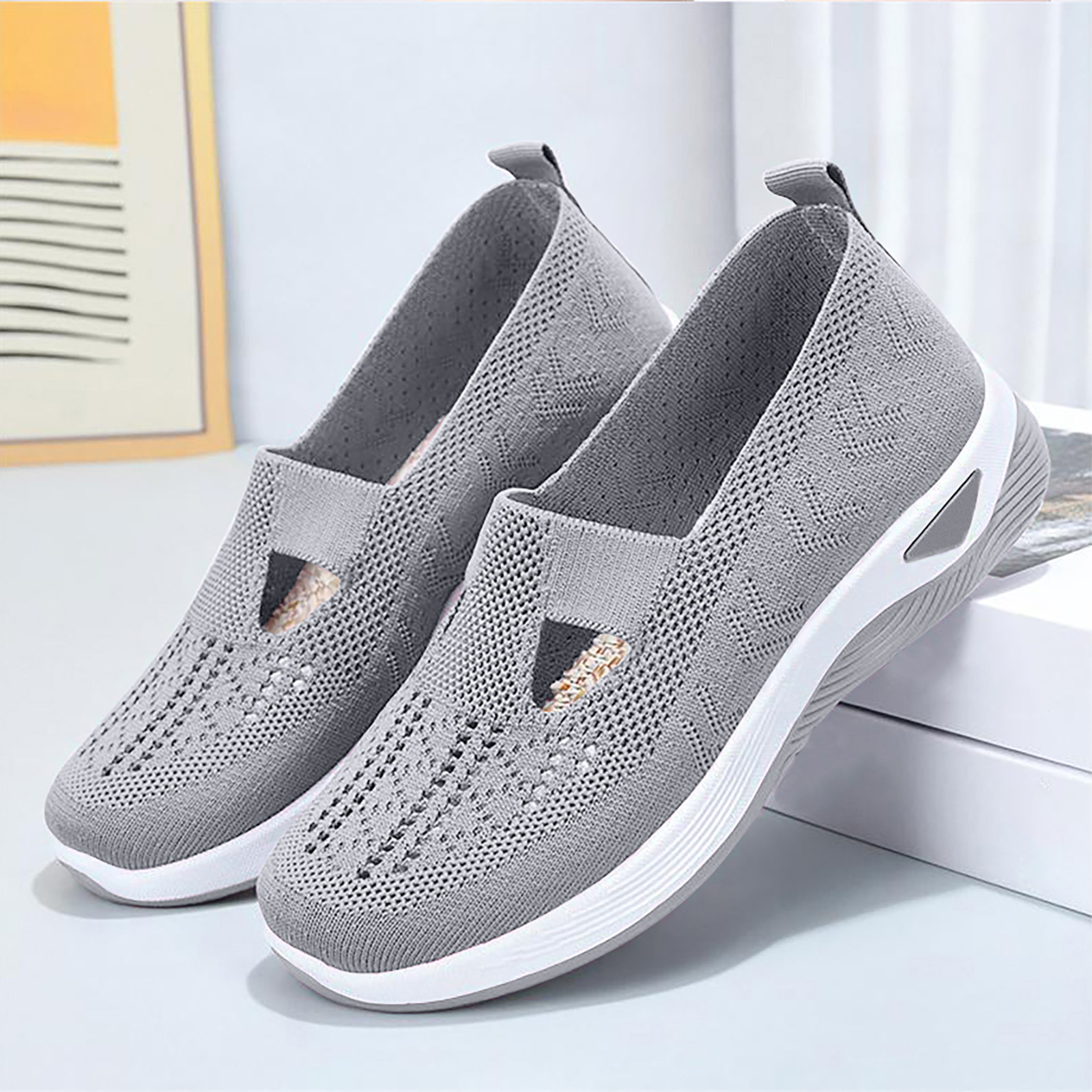 Scarpe Donna Ballerine Slip On Leggere E Traspiranti - Sneakers Tessuto Estate Comode