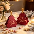 thumbnail image 4 of Christmas Tree Shaped Gift Box,Foldable Candy Treat Box with Faux Leather Handle,Red Cardboard Party Favor Box for Xmas Presents and Holiday Gifts, 4 of 6