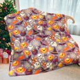 thumbnail image 1 of Witch's Hat Black Bats and Decorated Pumpkins for Sofa Bed Couch Chair Halloween Theme Flannel Throw Blanket Gift Spiderwebs Fivean unisex, 1 of 2