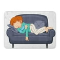 thumbnail image 1 of YUSDECOR Character White Activity Man Napping on Black Sofa Chair Clip Rug Doormat Bath Mat 23.6x15.7 inch, 1 of 1