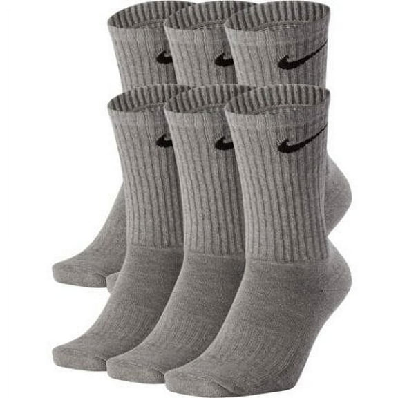 Nike Mens Performance Cotton Cushioned Crew Socks Gray SZ 8-12