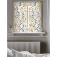 thumbnail image 5 of Yellow Blue Flowers Tier Curtains 45 Inch Length,Sheer Curtains for Bedroom Living Room,Spring Botanical Wild Floral Rustic Rod Pocket Voile Drapes Kitchen Curtains Small Window 27.5"x45" 2 Panels, 5 of 7