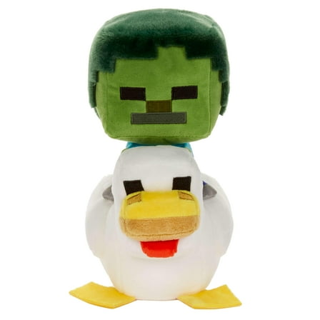 Minecraft Plush Zombie Chicken Jockey Toy, 8-inch Soft Doll Inspired by the Video Game Character