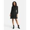 thumbnail image 2 of Time and Tru Women's Smocked Mini Dress with Long Sleeves, Sizes XS-XXXL, 2 of 5
