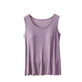 thumbnail image 4 of Blmnix Sleep Tops Pajamas for Women Modal Pajamas Women Plus Size Pajamas Sleepwear Purple Sleeveless Crew Neck Relaxed Womens Pajama Sets Shorts,XL, 4 of 5
