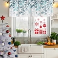 thumbnail image 5 of 2 Pack Teal Blue Leaves Valances for Windows Bedroom Living Room Window Treatments, Summer Botanical Rod Pocket Valance Drapes Short Kitchen Curtains Over Sink 42"x18", 5 of 8