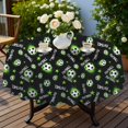 thumbnail image 4 of Football and Star Black Pattern Round Tablecloth 70"x70", Wrinkle Resistant Wipeable Table Cover for Kitchen Dining Room Picnic Patio and Party, 4 of 6