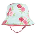 thumbnail image 4 of Hudson Baby Infant Girl Sun Protection Hat, Mint Floral Leopard, 0-12 Months, 4 of 7