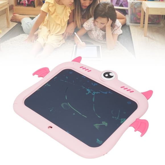 LCD Writing Tablet, Cartoon Design Color Screen Doodle Board One Click Erase Educational Toy for Toddlers