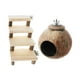 thumbnail image 2 of Casa de hámster de coco con jaula de escalera, accesorio para hacer ejercicio, cueva para mascotas, escondite para Lemmings, animales pequeños, ratas,, 2 of 9