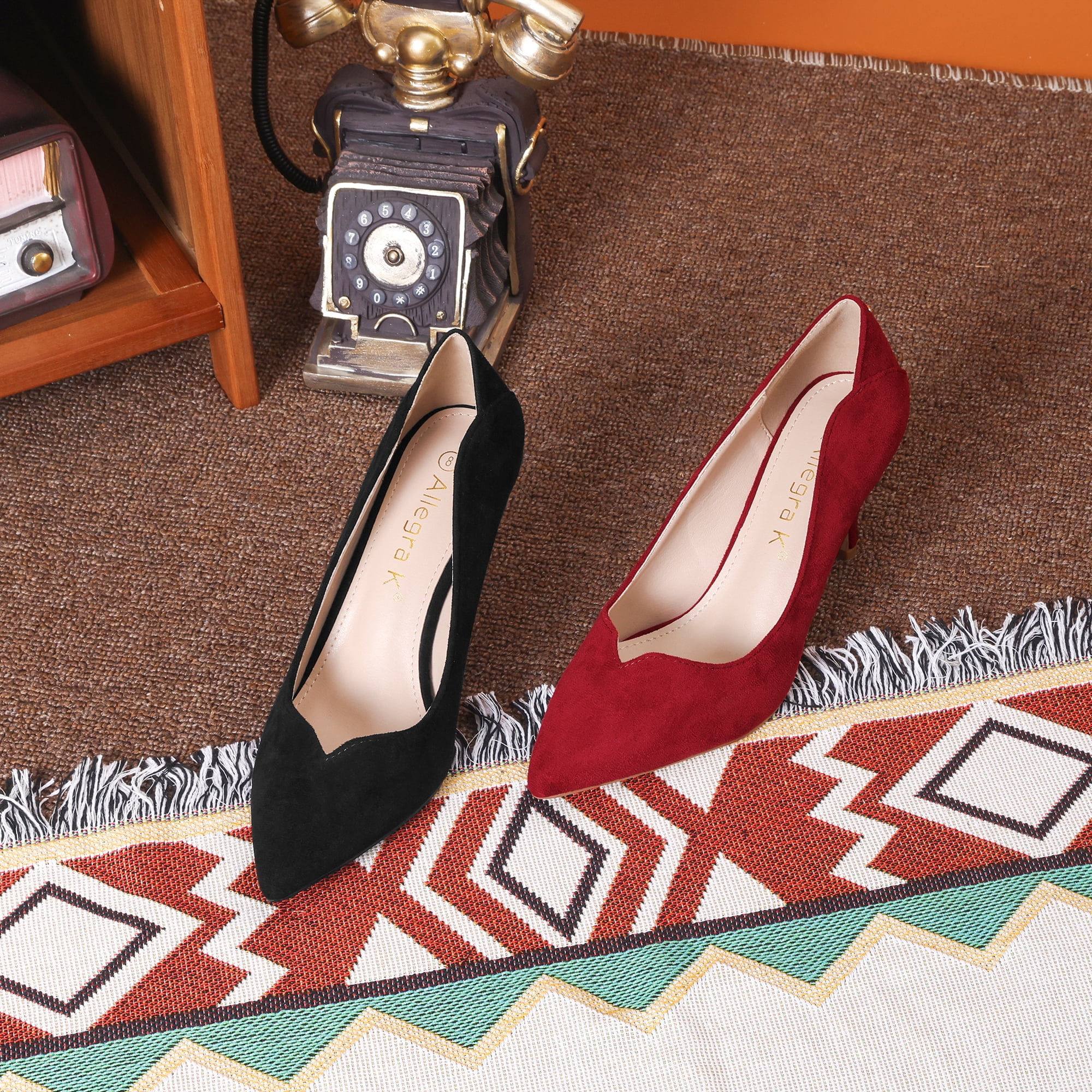 Unique Bargains Women's Pointed Toe Pull on Stiletto Heels Pumps