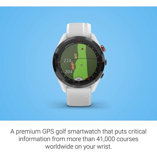 approach S62 ホワイト Garmin Approach S62 GPS Golf Watch (Black Bezel/White Band) W