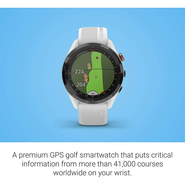 Garmin Approach S62 GPS Golf Watch (Black Bezel/White Band) W
