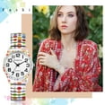 thumbnail image 5 of Avaner Stretch Band Watches for Women: Bohemia Flower Easy Reader Elastic Band Watch Large Face Big Number Analog Quartz Bracelet Watch Expansion Band Wristwatch, 5 of 7