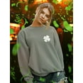 thumbnail image 2 of Tstars Womens Irish Shamrock Pocket Size Lucky Charm Clover Gifts for Irish St Patricks Day Beautiful Shirts Gift for Her Irish Shirt Pride Proud Irish Women Sweatshirt, 2 of 6