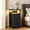 Black, variant on Fairy Nightstand with Charging Station and LED Light, Side Table with 4 Fabric Drawers, Bedside End Table, Night Stand for Bedroom, Black
