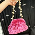 thumbnail image 2 of Bolsos de noche con clip para mujer, bolsos y carteras de diseñador de lujo, novedad de 2023, con cadena de satén y decoración de cuentas, bandolera, 2 of 5